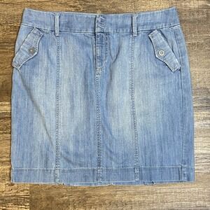 A.N.A Denim Skirt Size 14 Y2K Light Wash MIDI Clean Girl Casual Comfy Chic 39"W
